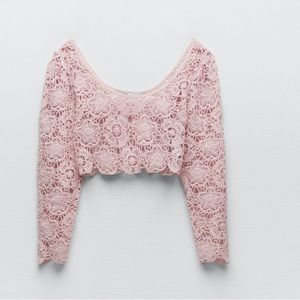Zara CROCHETED KNIT TOP